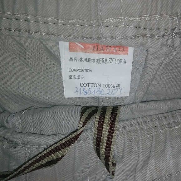 Jiahao Fu Shi M Mens Lightweight Cargo Cotton Khaki Pants - Picture 9 of 9